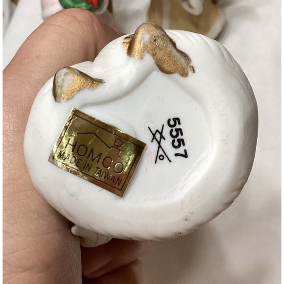 Set of 3 Vintage Homco Bisque Porcelain Christmas Angel Figurines #5557 Taiwan - Picture 11 of 12